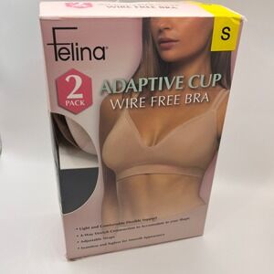 Felina Adaptive Cup Wire Free Bra 2 Pack Nude Size Small